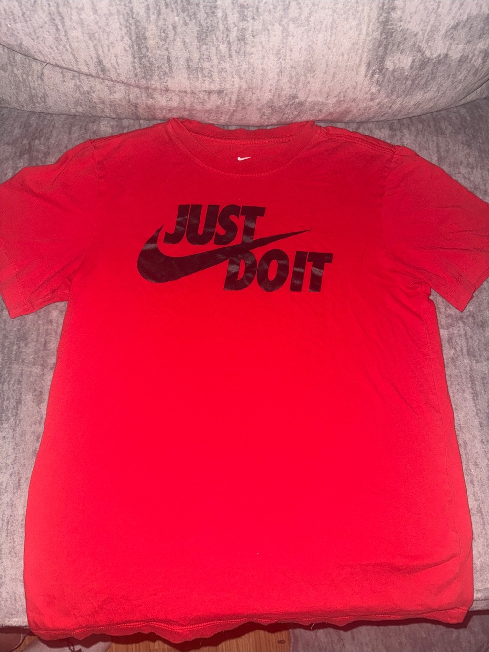 Nike Red Short-Sleeve Tee with Black 'Just Do It' Logo